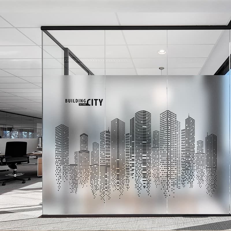 Alt="Frameless glass office partition installed in Bahria town"